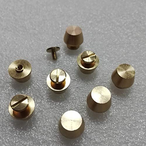 8 Pcs 0.5 inch Brass Purse Feet Handbag Feet Bottom Studs Nailheads Spike with Screw Set for Leather Craft DIY
