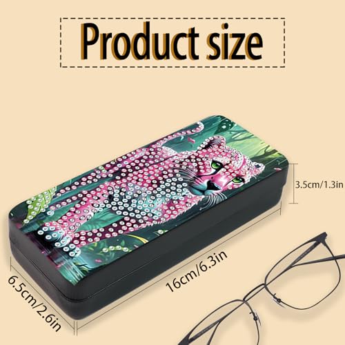 Diamond Painting Eye Glasses Case - color: Leopard