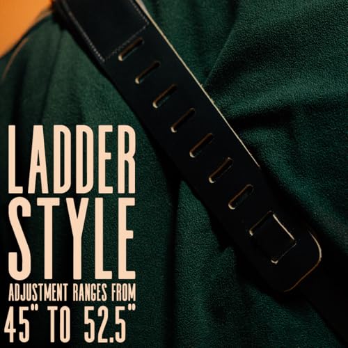 Levy's Amped Leather Series Acoustic Guitar Strap - Black