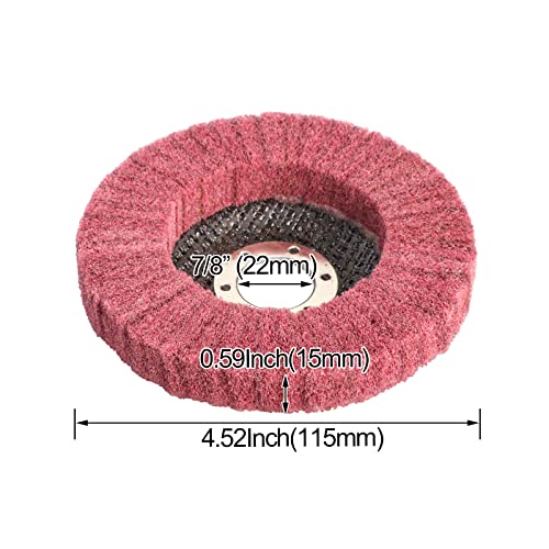 15Pcs 4.5" x 7/8" Nylon Fiber Flap Disc Polishing Grinding Wheel,Scouring pad Buffing Wheel for Angle Grinder - style: Mix 15pcs
