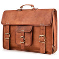 BERLINER BAGS Genuine Leather Messenger Bag For Men Berlin XXL- Brown | Briefcase For Travel & Work, Adjustable Strap, 17" Laptop Slot, Trolley Sleeve, Phone Pocket, Pen Loops, Key Carabiner - color: Brown Xxl