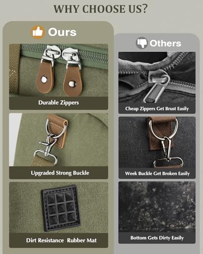 Gonex Duffle Bag for Travel, Expandable 50L Overnight Weekender Gym Bag | Water-Resistant Canvas, Wet-Dry Pocket, Luggage Sleeve, Carry-On Size, Detachable Strap, Army Green - color: Army Green, size: Large-50L