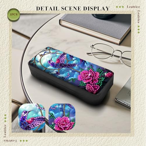 Leatrice Animal Diamond Art Kits for Adults Diamond Dots Eyeglasses Case - color: bird d