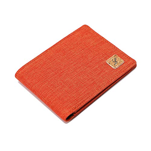 Lanyani Minimalist Fabric Wallet Bifold RFID Blocking - color: Orange