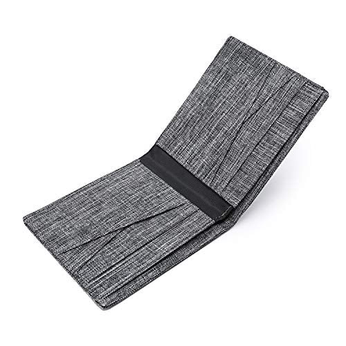 Lanyani Minimalist Fabric Wallet Bifold RFID Blocking - color: Grey