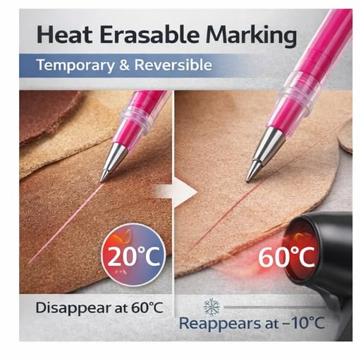 KIMISS High Temperature Disappearing Pen Refills, for Fabric & Leather Marking, Heat Erasable Tailoring Tool, 100pcs Red Fade Ink Refill, Sewing Accessory