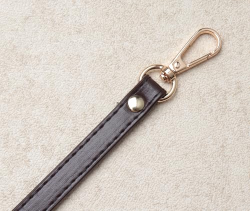 2 Pcs PU Leather Purse Straps with Swivel Clasps Replacement Handle for Women Purse Making Tote Shoulder Bag - color: Dark Coffee