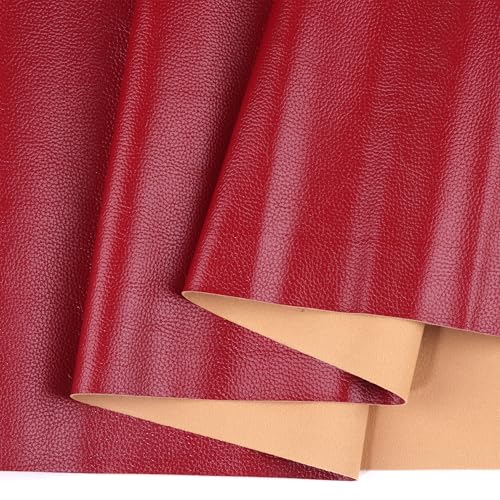 Ramya Faux Leather Sheets Roll 12" X 53"(30cm X 135cm) Upholstery Faux Leather Suitable for Handmade DIY, Earrings, Hair Clips, Sewing Crafts Projects (Maroon Red) - color: Maroon Red