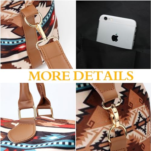 Weekender Bag Duffle Bag For Women Large Travel Tote Bag Overnight Weekend Bags With Shoulder Strap Cow Leopard Atzec… - color: Atzec