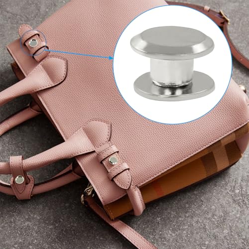 60 Sets Silver Chicago Screws, M5*4mm Leather Rivets Screw Rivets Buttons DIY Leather Trim Craft Bookbinding for Decorate Repair Belt Bag Shoes Purse - color: Silver