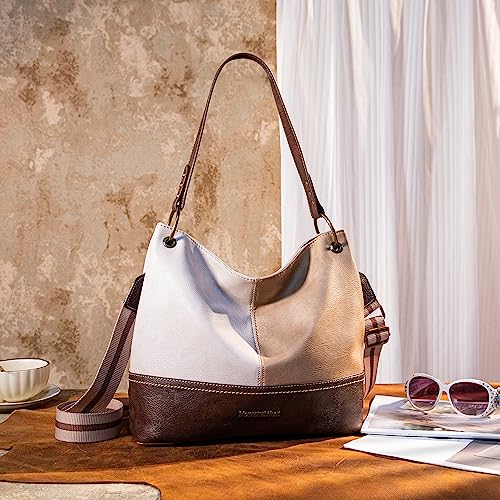 Purses for Women Hobo Bags Slouchy Shoulder Bag Tote Handbags | Stylish for Everyday Use, Zip-top Closure, Back Anti-theft Pocket, 3 Inner Pockets, Comfortable Wide Strap for Dating Errands - color: Crossbody-beige