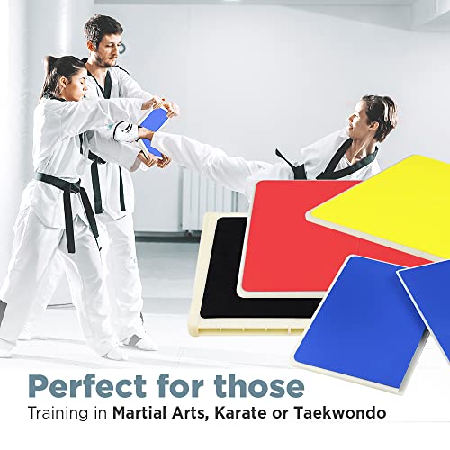 Logest Rebreakable Boards Martial Arts - Taekwondo Karate MMA Boards - Reusable Plastic Training Breaking Boards for Kids & Adults Available in 6 Levels of Difficulty Taekwondo Boards for Breaking - color: 4 Levels Set - Yellow Blue Red Black