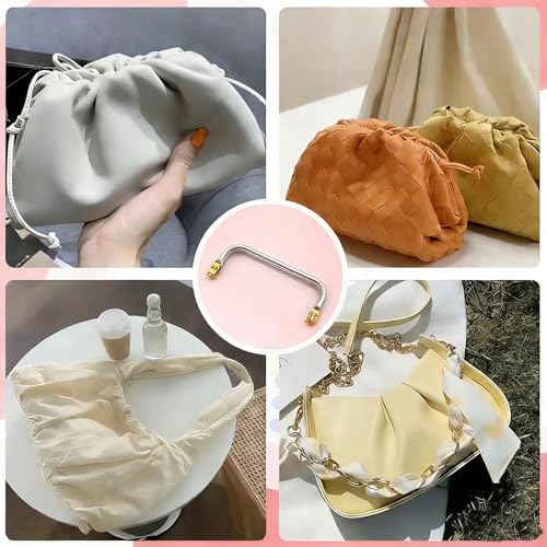 4 Pcs Metal Purse Frame 7.4" Kiss Lock Clasp Bag Frame Purse Hardware Inner Kiss Clasp Rectangle Lock for DIY Handle Bag Crafting Sewing Materials