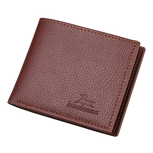 Slim Wallet for Men with Coin Purse, Minimalist Wallet with Zipper, Bifold Mens Wallets with Credit Card Holder, PU Leather Men's Wallet with Money Clip, Carteras Para Hombres (BROWN) - color: BROWN