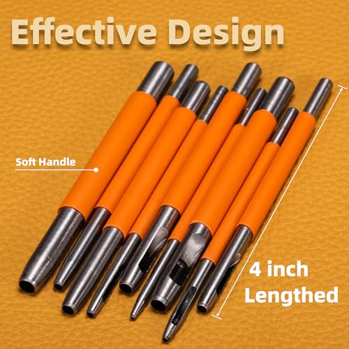 Fineday 9 Sizes Hole Punch Set, 1-5mm Leather Belt Tool