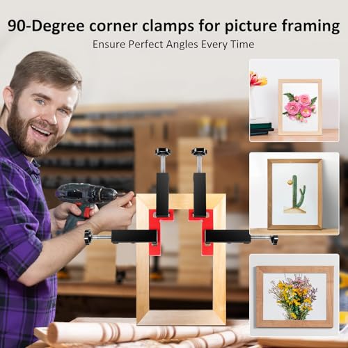 ArtyMaster Corner Clamp for Woodworking, 90 Degree Corner Clamp, Right Angle Clamp Woodworking Tools, Aluminum Positioning Squares for Picture Frames, Cabinets, Drawers - style: 4 Packs