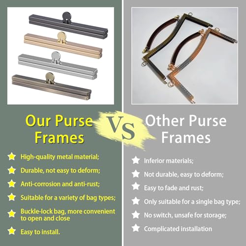 4Pcs Bag Clasps Purse, 4.52Inches Clasp Frame Metal Purse Frame Kiss Clasp Lock, Bag Supplies for Purse Making,Bag Making - color: 4 COLOR