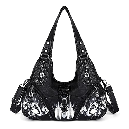 Angelkiss Hobo Purses and handbags for Women Satchel Handbag Women Purses Large Daily Shoulder Bags - color: Z-black