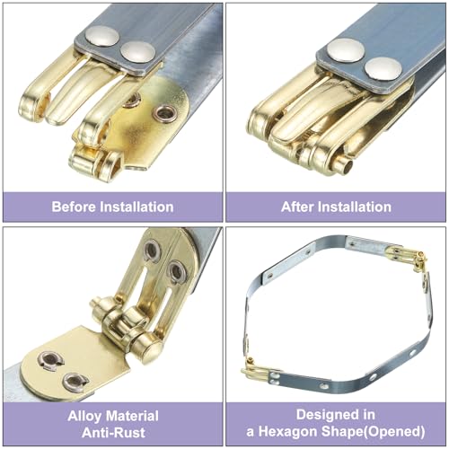 uxcell Metal Internal Flex Frames, 2 Pcs 7.87" x 0.55" Flex Frame Kiss Lock Clasp, Handbag Frame Hardware Accessories Bag Clip for DIY Clutch Coin Purse Handmade Sewing Making Craft - size: 7.87" x 0.55"