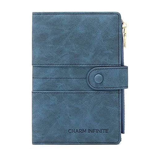 Mudono RFID Blocking Slim Passport Wallet, Travel Document Organizer - color: Blue
