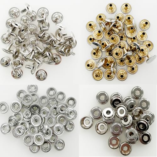 BetterJonny 200PCS Extra Long Post Brass Stainless Steel Snap Fastener Kit