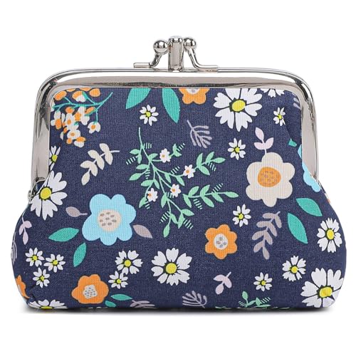 Cute Floral Buckle Coin Purses Vintage Pouch Kiss-lock Change Purse Wallets… - color: 27