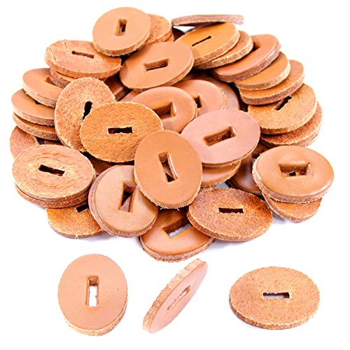 Cowhide Leather Handle Washers - Oval Shape - (1.30 x 1.00 x .125) - (London Tan) - USA Made - (for Knife Making & Hobby) - (50 Pack) - color: (London Tan)(50 Pack)