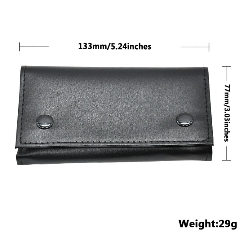 ARFUKA Retro PU Leather Tobacco Pouch Multi-Functional Cigarette, Smoking Paper & Rolling Tool Storage Bag with Secure Zipper Compact Travel Smoke Case for Smokers & Collectors Black