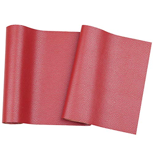 Ramya Solid Color Faux Leather Sheets(7.8"X 53"), Leather Fabric is Perfect for Leather Earrings and DIY Projects (Maroon Red) - color: Clear,red
