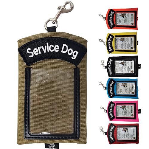 ActiveDogs Service Dog ID Card Pouch, Clip-On Badge Holder, Coyote Brown - color: Coyote Brown