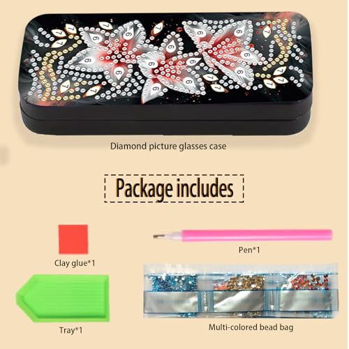 Diamond Painting Glasses Case - color: Flower 1