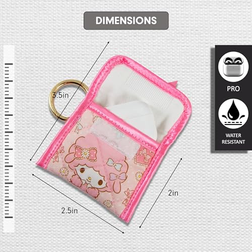 Sonix x Sanrio Quilted Earbud Pouch | Premium Cotton Bag Charm for AirPods, Keychain Storage Case Cover with Carabiner Ring | My Sweet Piano - color: My Sweet Piano