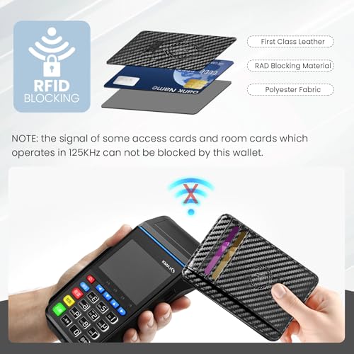 Personalized Initial Card Wallet - Deep 3D Embossed Floral Leather Slim RFID Blocking Holder, Ultra-Thin 0.8cm Custom Monogram Gift for Men & Women (A,Carbon Fiber Black) - color: Carbon Fiber Black