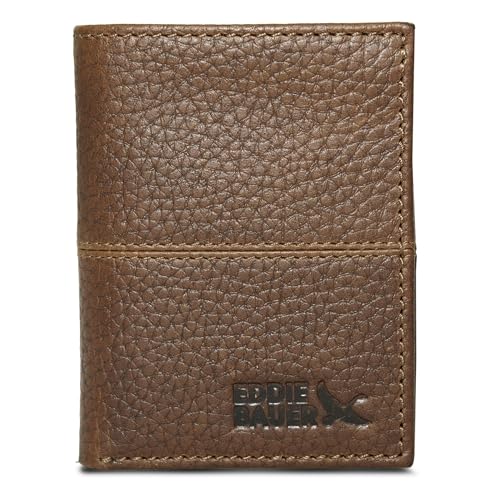 Eddie Bauer Men Signature Trifold Wallet - color: Rugged Leather - Tan