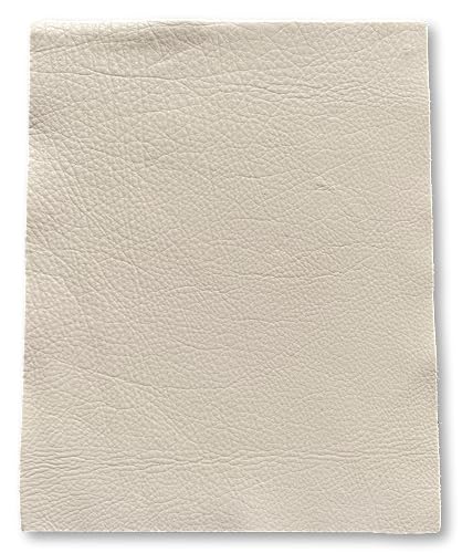 Natural Grain Cow Leather: 8.5'' x 11'' Pre Cut Leather Pieces (Off White, 3-Pack) - color: Off White, size: 3-Pack