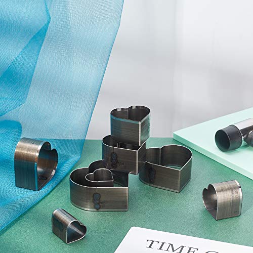 PH PandaHall 8 pcs High Carbon Steel One Hole Hollow Punch Cutter Set, 8 Sizes Heart Leather Die Cutter Tool Cutting Punching Die for Handmade DIY Leather Craft - color: Heart, size: 8 Sizes (20-55mm)