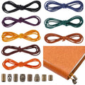 CRASPIRE 16Pcs Elastic Bands for TN Traveler Notebook Replacement 8.8 Yards | Polyester Stretch Rubber Cords with 8 Decorative Toggles DIY Repair Kit Insert Refill for Leather Journal Bookmark Making