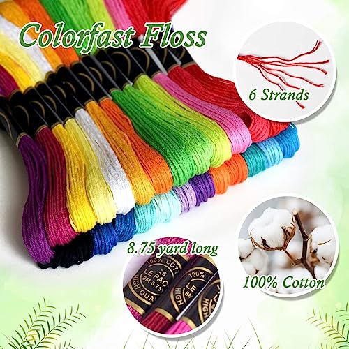 25 Rainbow Colors Embroidery Floss - Cross Stitch Threads - Friendship Bracelets Floss - Crafts Floss- Hand Embroidery Thread - color: 25 rainbowcolors, size: 25 skiens