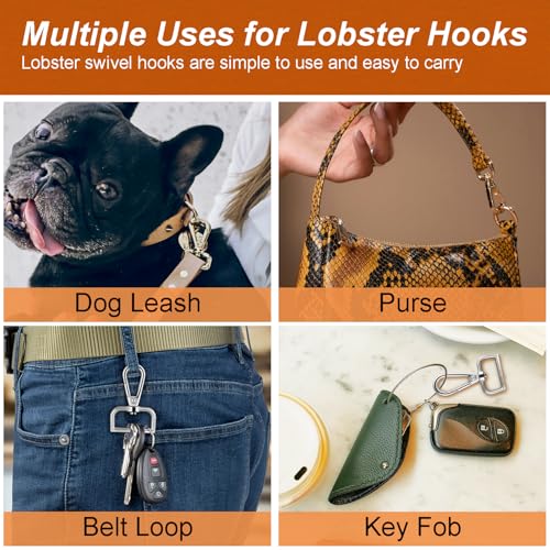 1 Inch Metal Swivel Snap Hooks, 6 Pack Lobster Claw Clasps for Keychains Purse Hardware Bag Making Lanyard Hooks(Bronze) - color: 6pcs Bronze