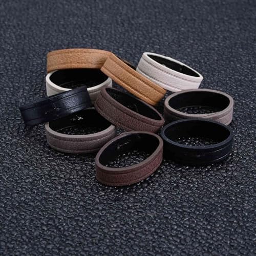 ANNEFIT Watch Bands Keeper, 4PCS Leather Watch Straps Replacement Loops 18mm 20mm 22mm - color: Black+Dark Brown, size: For 22mm Watch Strap