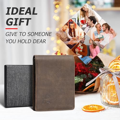 Gostwo RFID Blocking Bifold Wallet for Teen Boys & Men, Credit Card Holder - color: Coffee
