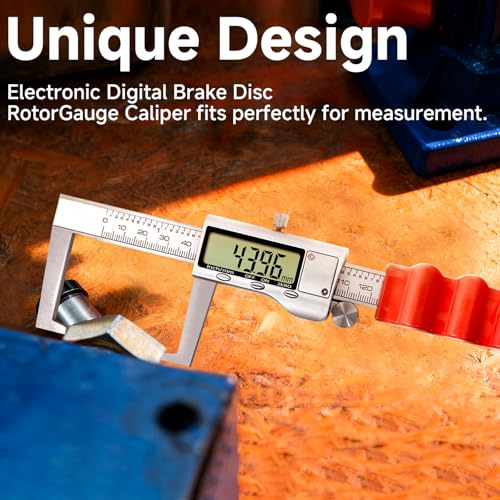 Digital Outside Groove Caliper, Disc Brake Rotor Micrometer, Digital Vernier Calipers Measuring Tool for Disc Brake, Brake Measuring Tool wtih Caliper- Inch/Metric Conversion (2 Inch/50mm)