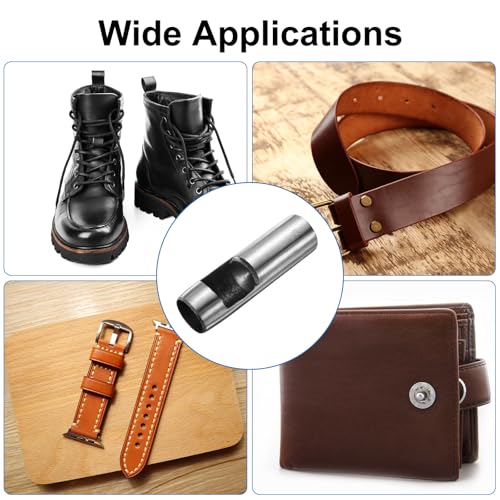 HARFINGTON Leather Round Hole Punch, 27mm Hollow Hole Puncher Cutter Carbon Steel Circle Hole Punching Cutting Tool for Belt/DIY Leather Craft