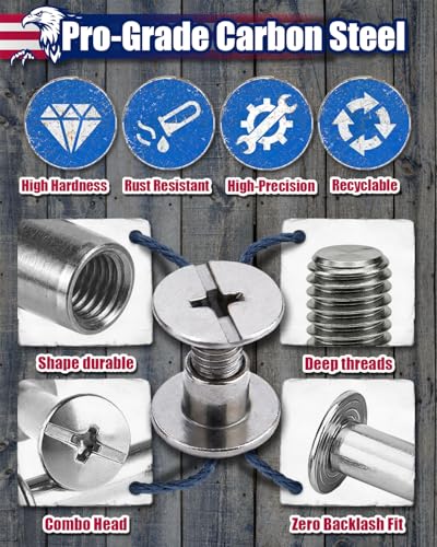 125 Sets Pre-Paired Chicago Screws for Leather, Leather Rivets Kit, Bronze Carbon Steel Chicago Screw Assortment for Bookbinding Belts Bags, M5 x 4/5/6/10/12mm (Bronze)