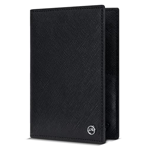 2 Passport Holder - Travel Essentials, RFID Blocking Wallet Credit Card Organiser, Plain Accessories Slim Cover For Men & Women - color: Black
