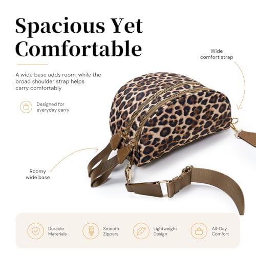 Woven Vegan Leather Bum Bags Women Crossbody Bag, Coin Purse, Trendy Fanny Packs, Adjustable Wide Strap Spacious Travel Sling (Cheetah Print) - color: Cheetah Print