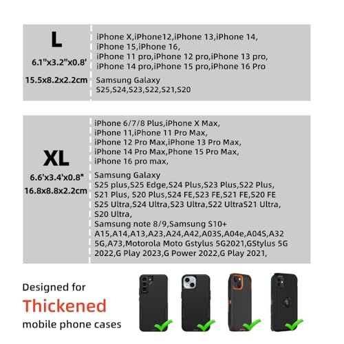 Universal Phone Holster Phone Pouch Case Belt Clip Belt Loops Card Slot Faux Leather for Man iPhone 17/16/15pro max,16/15Plus,Samsung S25 24 S23 S22 Ultra (Black&Yellow, XL(6.6"x3.4"x0.8")) - color: Black&Yellow, size: XL(6.6"x3.4"x0.8")