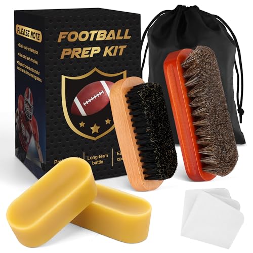 Luxiv 6 Pcs Football Prep Kit, Leather Ball Wax Conditioning Set | 6in1 Kit, Soft Brush, Hard Brush, 2 Waxes, Cleaning Cloth And Bag, For Football Care, Cleaning And Leather Ball Prep Kit
