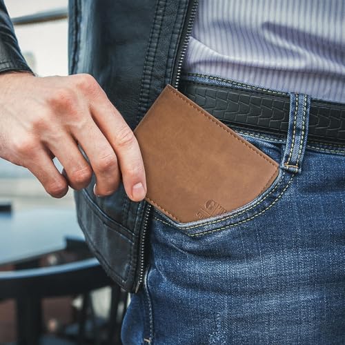 Gostwo RFID Blocking Bifold Wallet for Teen Boys & Men, Credit Card Holder - color: Khaki
