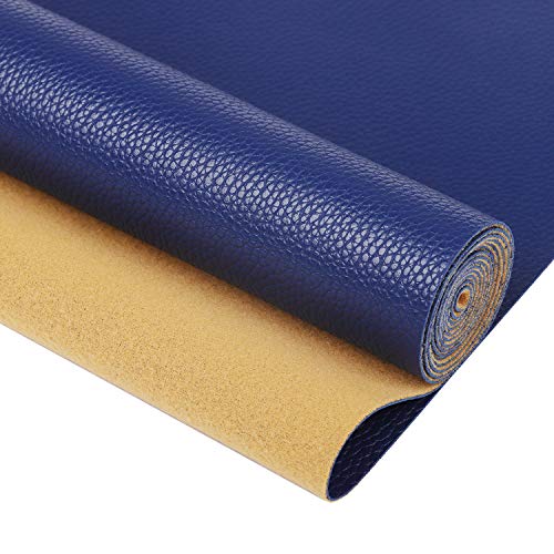RAGAN Solid Color Faux Leather Sheets( 7.8 "X 53" ), Leather Fabric is Perfect for Leather Earrings and DIY Projects (Blue) - color: Clear,blue